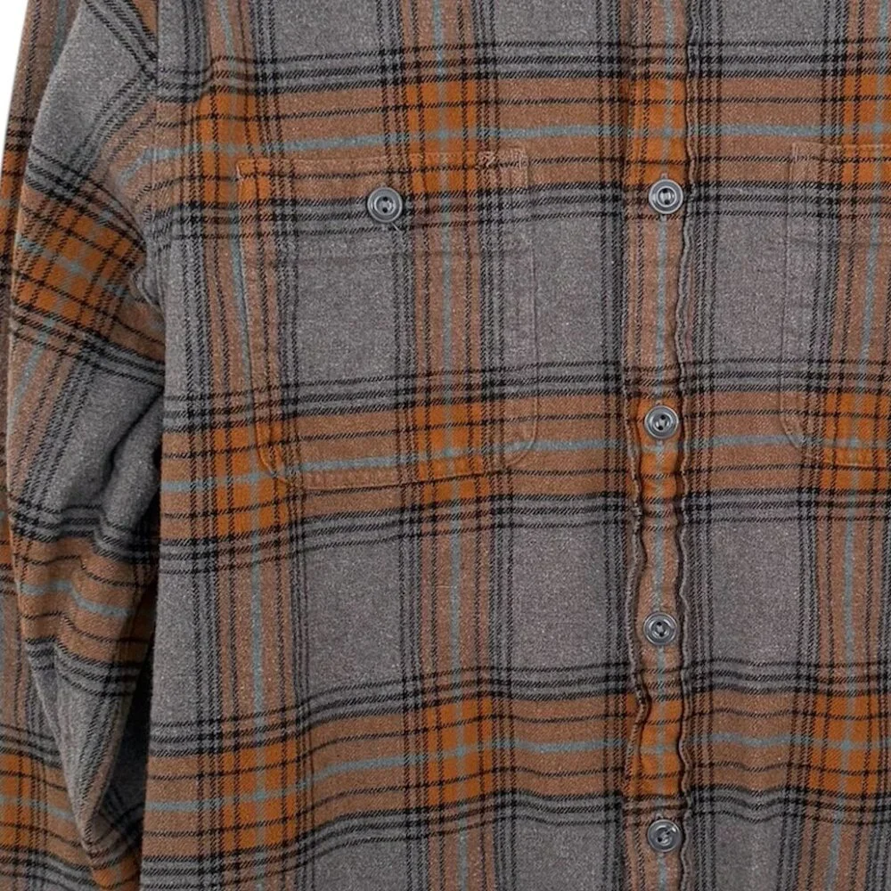J Crew Mens‎ Long Sleeve Button Plaid Flannel Shirt Size M Slim Fit Outdoor Camp